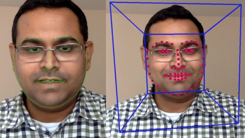 Facial Landmark Detection python using OpenCV