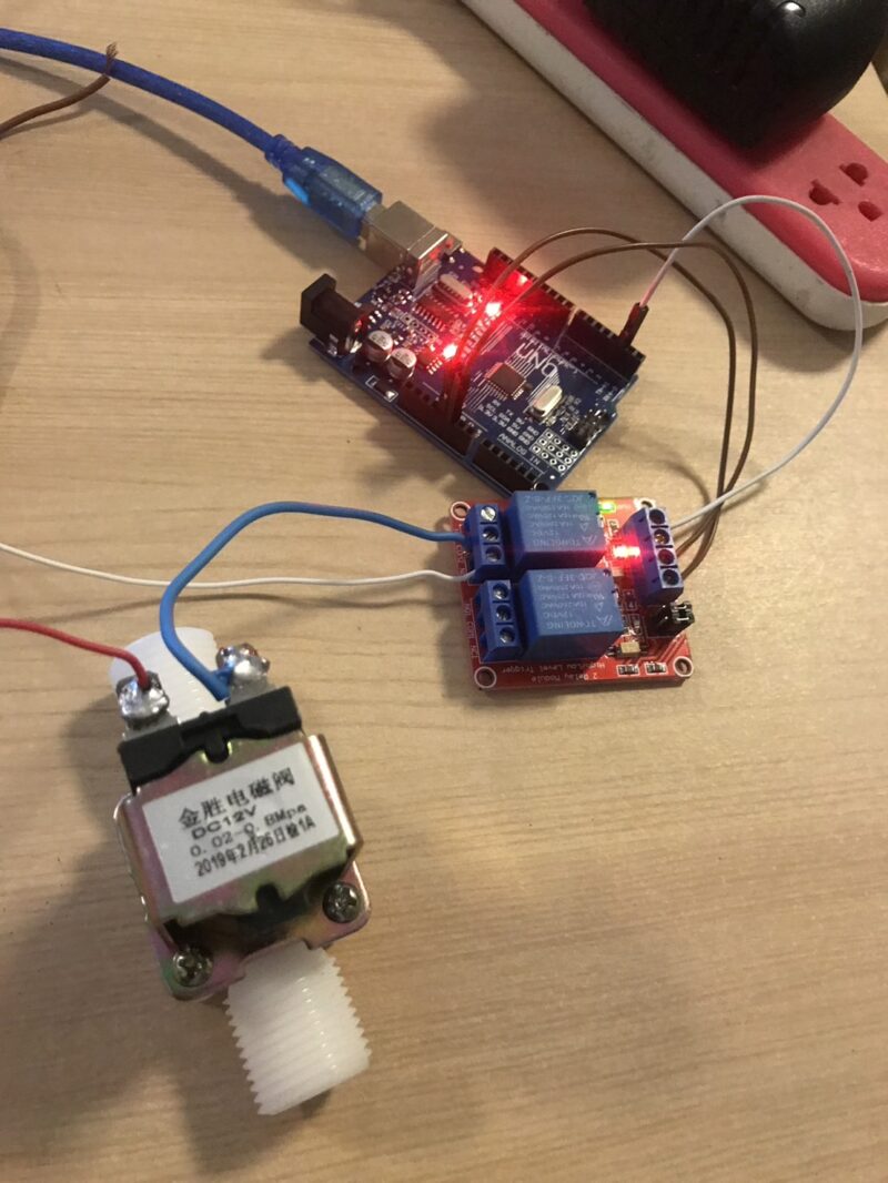 อุปกรณ์เปิด-ปิด Solenoid valve ด้วย Arduino