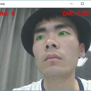 โปรแกรมตรวจจับการกระพริบของตาด้วย Python Opencv