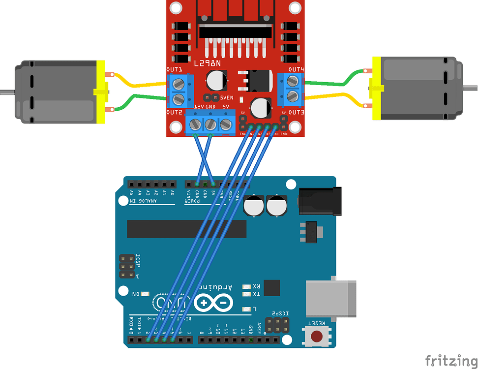 Arduino ควบคุม DC Motor ด้วย L298